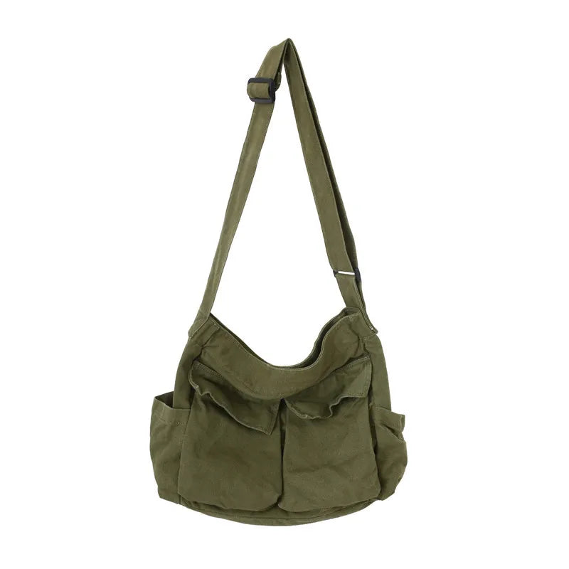 Women's School  Bags For Women Shoulder Ladies Designer Handbag Solid Large Capacity Casual Canvas Shoulder Female Bags