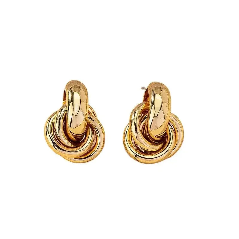 Gold Silver Color  Stud Earring  Shiny Color  Earring  Cute Daily Wear Jewelry