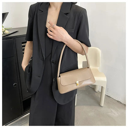 Women's Shoulder Bag Handbag Underarm Bag Fashion Simple Solid Color New Hand Shoulder Bag