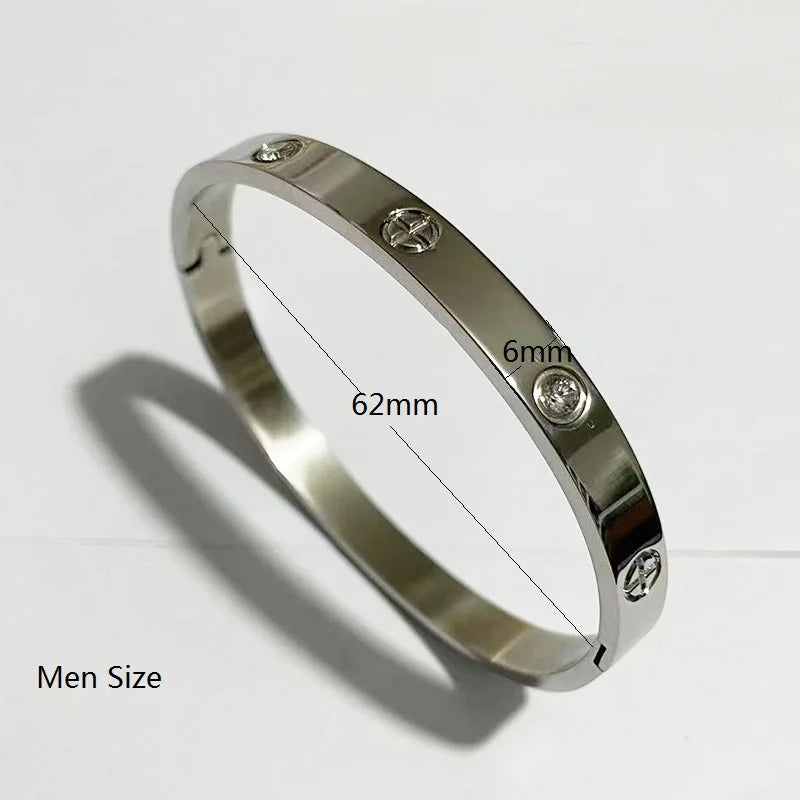 New Design Gold Color Zircon And Bracelet & Bangle For Woman Stainless Steel Screw Jewelry