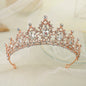 Wedding Hair Tiara Crystal Bridal Tiara Crown Silver Color Diadem Veil Tiaras Wedding Hair Accessories Headpieces Head Jewelry