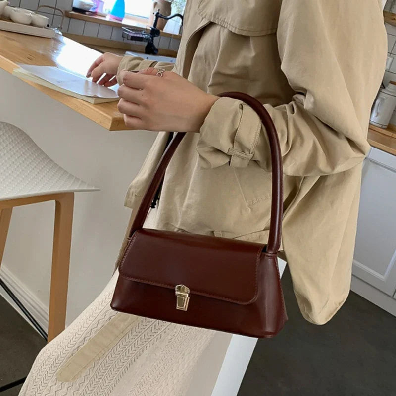 Women's Shoulder Bag Handbag Underarm Bag Fashion Simple Solid Color New Hand Shoulder Bag