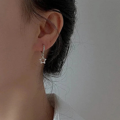 New Creative Star Hoop Earrings Fashion Simple Earrings Gifts for Women Cute Mini Little Star 20S Holiday Jewelry