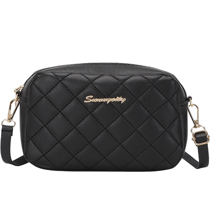 Diamond-shaped quilted zipper square bag,  fashionable casual