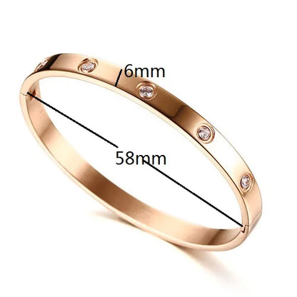 New Design Gold Color Zircon And Bracelet & Bangle For Woman Stainless Steel Screw Jewelry