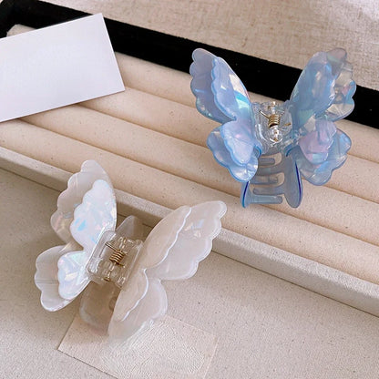 Acrylic Double Layered Butterfly Transparent Color Hair Claws Sweet