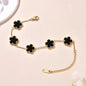 Women's Hand Bracelets Double Sided Flowers Jewelry Gifts Stainless Steel Bracelet Gold Plated Bracelets