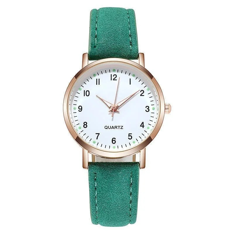 Ladies Diamond-studded Luminous Retro Female Watch Leather Belt Quartz Watch Women Simplicity Casual Decoration Wristwatches