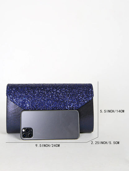 Women Evening Envelope Handbag Prom Sequin Clutch Purse chain Shoulder Cross Body Bag For Party