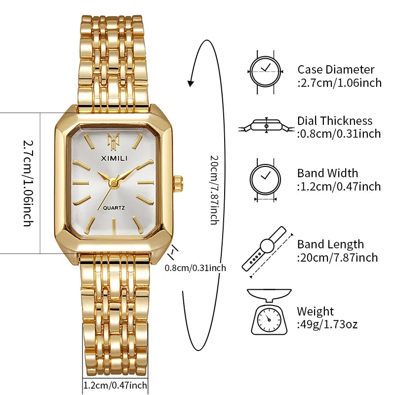 Fashion Women's Watch Casual Rectangle Dial Ladies Quartz Watches Clock