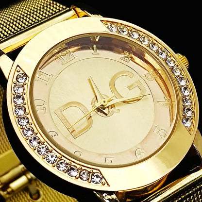 2025Hot Sale European Fashion Watch Women Luxury Brand DQG Quartz Watch Reloj Mujer Casual Stainless Steel Ladies Clock