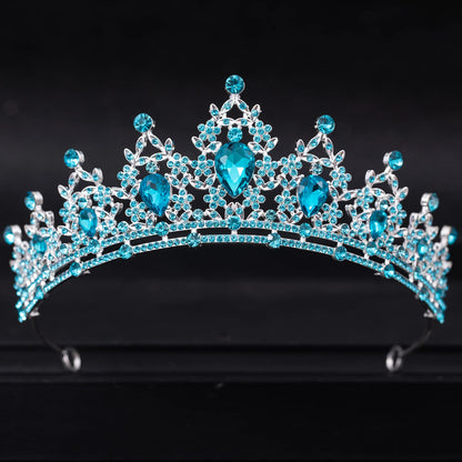 Wedding Hair Tiara Crystal Bridal Tiara Crown Silver Color Diadem Veil Tiaras Wedding Hair Accessories Headpieces Head Jewelry