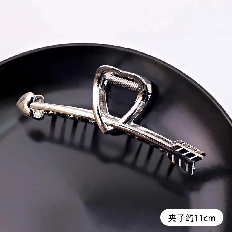 Vintage Silver Geometric Metal Hair Claw For Women Girls Long Hair Holder Headband Hair Claw Clip Fashion Hair Accessories