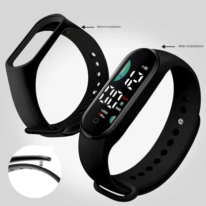 Sports Watch Electronic LED Digital Wristwatch for Women  Fashion Casual Simple Silicone Touch Waterproof Bracelet Clock