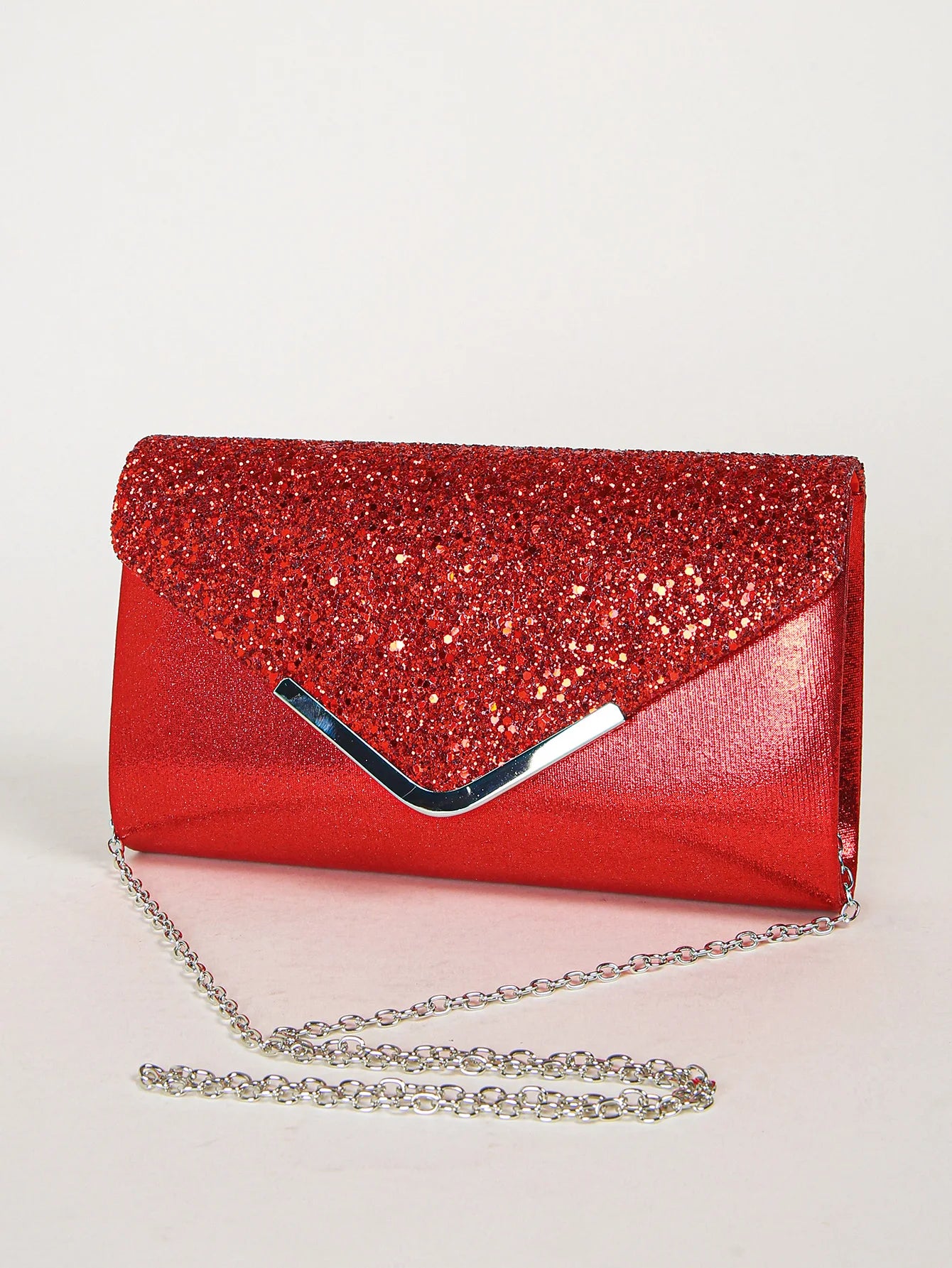 Women Evening Envelope Handbag Prom Sequin Clutch Purse chain Shoulder Cross Body Bag For Party