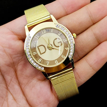 2025Hot Sale European Fashion Watch Women Luxury Brand DQG Quartz Watch Reloj Mujer Casual Stainless Steel Ladies Clock