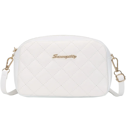 Diamond-shaped quilted zipper square bag,  fashionable casual