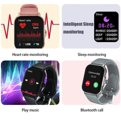 2024 New Smart Watch For Men Women  Full Touch Screen Sport Fitness Watches BT Call Digital Smartwatch Wristwatch