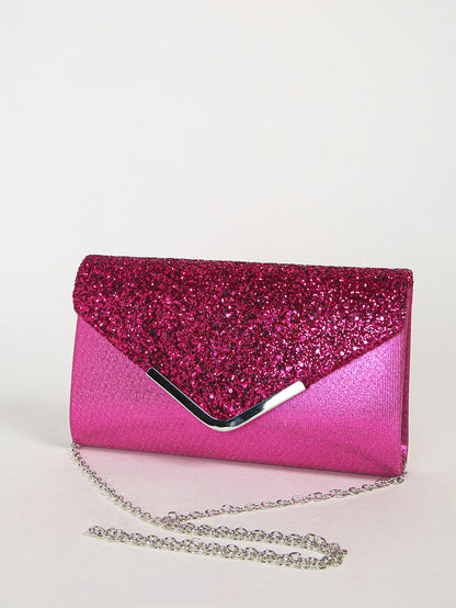 Women Evening Envelope Handbag Prom Sequin Clutch Purse chain Shoulder Cross Body Bag For Party