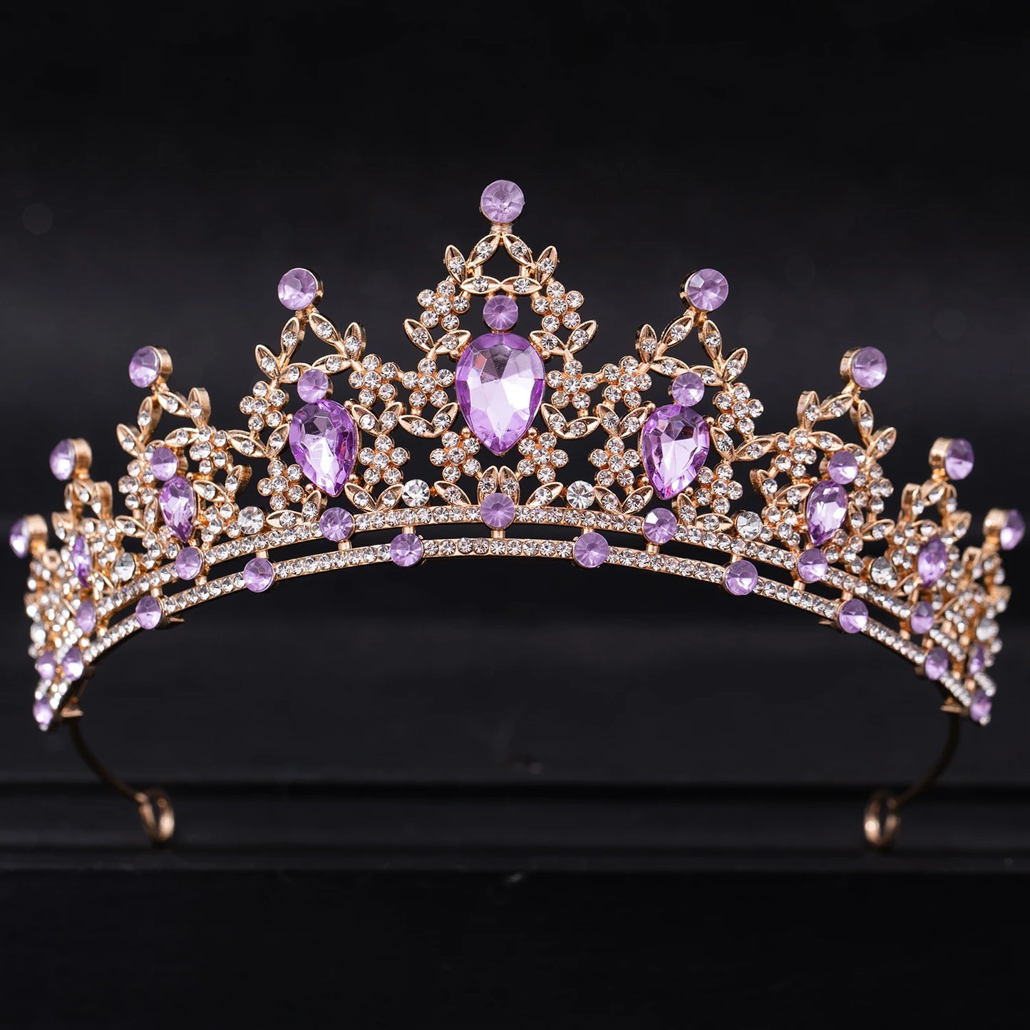 Wedding Hair Tiara Crystal Bridal Tiara Crown Silver Color Diadem Veil Tiaras Wedding Hair Accessories Headpieces Head Jewelry