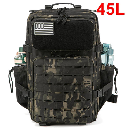 Tactical Backpack for Men and Women Outdoor Survival Bug Out Bag Small School Rucksack  with Bottle Holder