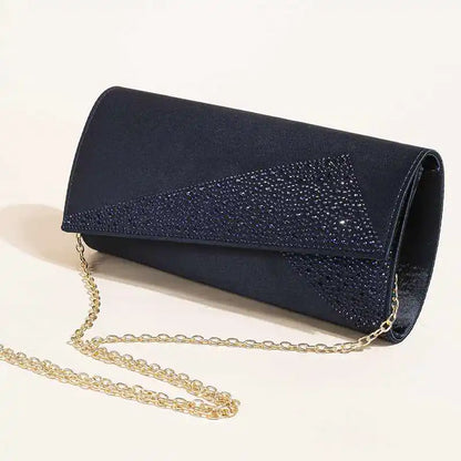 Women's Satin Rhinestone Evening Bags Sparkle Glitter Shiny Purse Handbag for Party Wedding Prom