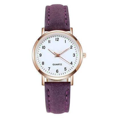 Ladies Diamond-studded Luminous Retro Female Watch Leather Belt Quartz Watch Women Simplicity Casual Decoration Wristwatches