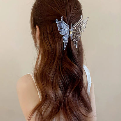 Acrylic Double Layered Butterfly Transparent Color Hair Claws Sweet