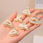 6/8/10PCS/Set Small Rhinestone Pearls Geometric Metal Hair Claws For Women Girls Sweet Mini Hair Clips Hairpins Hair Accessories