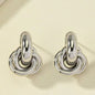 Gold Silver Color  Stud Earring  Shiny Color  Earring  Cute Daily Wear Jewelry