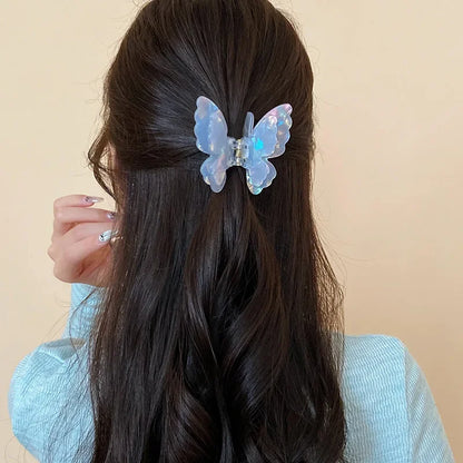 Acrylic Double Layered Butterfly Transparent Color Hair Claws Sweet