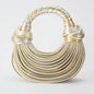 Handbags for Women New Gold Luxury Designer   Bags Rope Knotted Pulled Hobo Silver Evening Clutch Chic