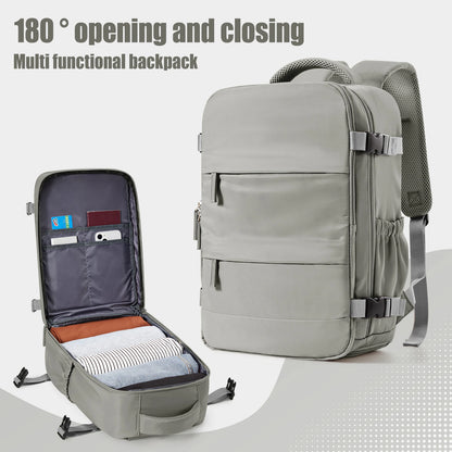 Business Laptop Backpack  Large Capacity Expanded  Cabin Airplane Travel Backpack 40x20x25, Women's Bag