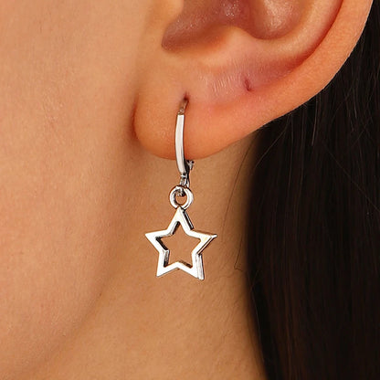 New Creative Star Hoop Earrings Fashion Simple Earrings Gifts for Women Cute Mini Little Star 20S Holiday Jewelry