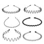 6pcs/Set Unisex Metal Headbands Wavy Hairband Hair Hoop Women Men Sport Fashion Hair Band Black Non Slip Simple Hair Accessories