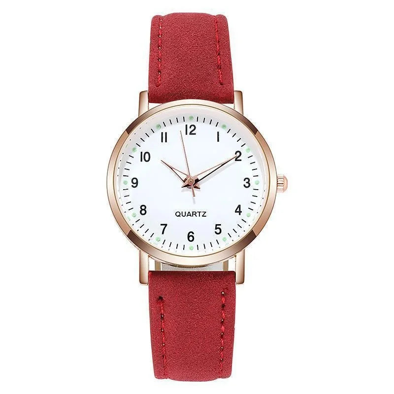 Ladies Diamond-studded Luminous Retro Female Watch Leather Belt Quartz Watch Women Simplicity Casual Decoration Wristwatches